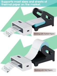 Marklife Makrlife 4X6 Thermal Label Holder For Rolls And Fan-Fold Labels - Shipping Label Holder For Shipping Thermal Printer, Label Tray For D100/D200/Nelko,Roll Others Desktop Label Printer Shipping Supplies Industrial Labels, Black, Grey
