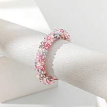 1 件女士简约彩色水晶串珠手链，适合日常佩戴