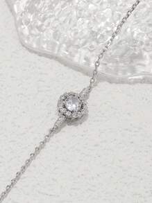 1pc Elegant & Cute S925 Sterling Silver Hollow 5-Pointed Star Chain Bracelet, Suitable For Women Everyday Or Holiday Wear