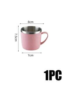 1个304不锈钢马克杯，小麦秸秆元素小马克杯，家用防烫防摔饮水杯，带手柄咖啡杯，不锈钢咖啡杯，双层真空旅行咖啡杯，可盛果汁、牛奶、奶茶、花茶，220ml，教师答谢礼物，马克杯，旅行，夏季必备，母亲节礼物，教师节礼物，不锈钢双层隔热手柄牛奶咖啡早餐杯 - 彩色 - 查看 11