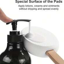 EVA Wood Handle Bath Lotion Applicator For Back Self-Application Of Cream Sunscreen Self Tanner - Black and White - View 5