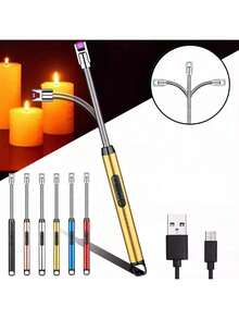 Electronic Lighter, USB Charging, Travel, Home, Kitchen, C - 銀色 - 查看 8