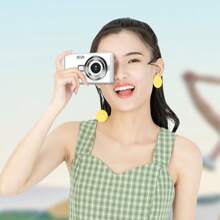 Fotocamera digitale 4K HD, videocamera, anti-shake per esterni, fotocamera istantanea con zoom 16x, compatta, adatta per fotografia da principianti, fotocamera retrò