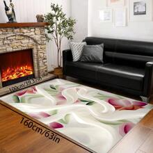 [Crystal Velvet 700g/㎡ Printed Bottom, 5mm Thick] 1 Piece Bohemian Style Solid Color Rug, Soft Anti-Slip Washable Carpet For Indoor And Outdoor, Living Room, Bedroom, Kitchen, Office, Home Decor, Doormat, Play Area Back To School