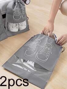 带绳鞋子收纳袋，带安全抽绳封口的旅行收纳袋，便携式防水鞋子包装袋，多功能收纳袋，鞋子收纳袋，男女防水沙滩包，旅行用品，家庭收纳和组织用品，旅行必备