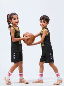 2 Peças Camisa de Basquete Personalizada para Meninos, Nº 23, Time Lakers, Uniforme de Basquete Infantil Personalizado, Regata de Verão, Conjunto de Basquete Personalizado para Meninos, Camisa de Time de Basquete Personalizada, Regata Personalizada com Texto, Camisa de Basquete para Meninos, Uniforme de Basquete Preto, Nº 23 Camisa de Basquete, Uniforme de Basquete, Uniforme de Basquete Preto, Camisa de Time de Basquete Personalizada, Conjunto Esportivo para Meninos, Uniforme Esportivo Preto, Camisa de Basquete Escolar Personalizada - Preto - Visão 10