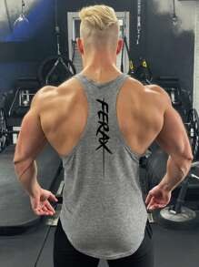 Men's Fitness Gym Tank Top Mescla Cranio - Grey - View 2