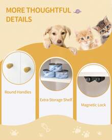 Hzuaneri Cat Litter Box Enclosure, Hidden Litter Box Furniture, Wooden Pet House Side End Table, Storage Cabinet Bench For Living Room, Bedroom, 31.5 X 19.7 X 23.9 Inches