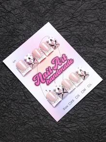 10 piezas/set de uñas postizas con forma de pico de pato, estilo Y2K