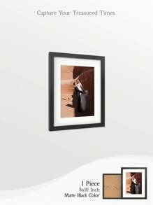 1pc Classic - Style Picture Frame In 5 Sizes (12x16, 11x14, 8x10, 5x7, 4x6 Inches) And 3 Elegant Colors (Matte Black, Milky White, Light Brown Wood - Toned) - Ideal For Living Room, Bedroom & Study Decor - Multicolor - View 25