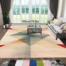 [Plush Velvet 700g/㎡ Latex Backing 5mm Thick] 1pc Bohemian Style Area Rug, Solid Color Carpet, Soft Non-Slip Washable For Living Room Bedroom Kitchen Office, Indoor Outdoor Home Decor Farmhouse Rug, Play Mat Back To School