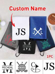 Custom Embroidery Name Golf Towel, Personalized Golf Towels For Golf Bags For Men, Customized Funny Golf Towel, Customizable Ghost Golf Towel, Birthday Gifts, Wedding Gifts, Bridesmaid Gifts, Anniversary, Valentine's Day Gifts, Golf Bags, Carts And Clubs, Waffle, Soft Absorbent Towels, Father, Boyfriend, Grandparents Beach Essentials Back To School,Sunny Journey,Customized Towels Set,Warm Ambience,Home & Living,Christmas Home Atmosphere Shower Towels For Beauty Salon, Hotel Sports,Home Essentials, Towel, Skin Care,Souvenirs,Reusable,Adorable,High-Quality