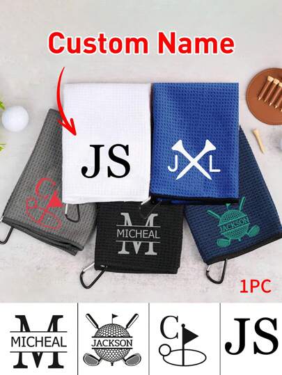 Custom Embroidery Name Golf Towel, Personalized Golf Towels For Golf Bags For Men, Customized Funny Golf Towel, Customizable Ghost Golf Towel, Birthday Gifts, Wedding Gifts, Bridesmaid Gifts, Anniversary, Valentine's Day Gifts, Golf Bags, Carts And Clubs, Waffle, Soft Absorbent Towels, Father, Boyfriend, Grandparents Beach Essentials Back To School,Sunny Journey,Customized Towels Set,Warm Ambience,Home & Living,Christmas Home Atmosphere Shower Towels For Beaty Salon, Hotel Sports,Home Essentials, Towel, Skin Care, Autumn Home Refresh, Home Harmony