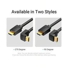 VENTION 4K HDMI 2.0 弯头线缆，HDMI 直角线缆 270 度支持 HDR、3D 视觉效果、ARC、同步音频和视频输出，兼容计算机、智能盒、游戏机、显示器、投影仪、电视、PS3/4 - 黑色 - 查看 4