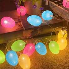 1 st. LED-lichtsnoer in de vorm van een glitterei, decoratieve verlichting voor Pasen, etalage, festivalviering, feest, huis, bar, winkelcentrum, slaapkamer, cadeau (batterij niet inbegrepen)