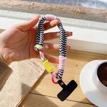 1 pieza Cordón de muñeca corto de moda para teléfono, correa de muñeca antideslizante y antidesplome con conector de funda para teléfono