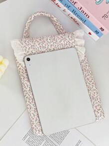 1 pieza Bolsa para Tableta con patrón floral rosa de 11 pulgadas, Bolsa de ordenador colorida y linda, Funda protectora, Bolsa pequeña para documentos, Funda para portátil, Bolsa de transporte para computadora portátil de 11 pulgadas, Cubierta portátil para tableta compatible con iPad Air 4, Pro 11, Mini 5, iPad y compatible con Samsung a prueba de golpes de 9 a 11 pulgadas