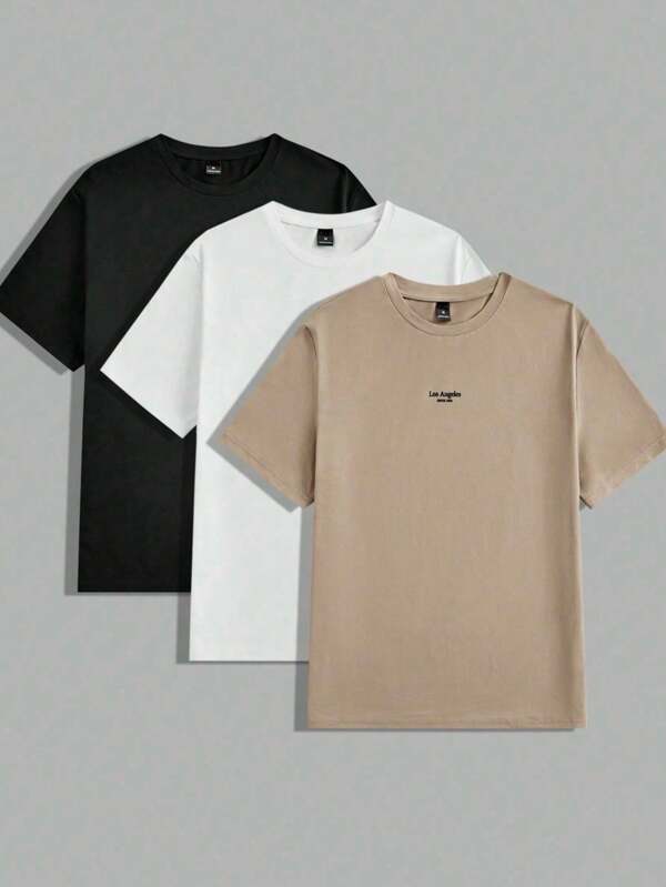 Kit 3 camisetas Masculina Los Angeles Camisa 100% Algodão Premium 30.1 Blusa Unissex Confortável Lançamento