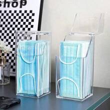 Mask Holder With Covered Dust Mask Household Mouth And Nose Mask Entry Door, Desk And Foyer Temporary Transparent Mask Holder Withdrawal