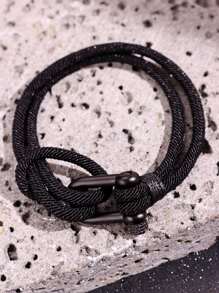 1 szt. Bransoletka Niche Hipster Retro Braided Horseshoe Buckle, Męski codzienny dodatek do biżuterii