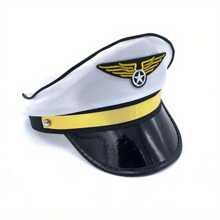 5-Piece Set, Pilot Costume Set, Including Aviation Pilot Captain, Pilot Cap, Shoulder Patch, Badge, Tie Accessories, Prom Party Role Play Set, Cos Role Set - Multicolor - View 6