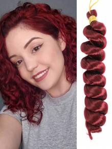 1 Pc 16 Inch Synthetic Heat Resistant Curly Extensions Hair Black Brown Chocolate Rust Brown Blonde Burgundy Multi-Colour Spiral Fashion Curly Wave Loose Wave Crochet Braids Hair High Temperature Loose Wave Curly Braiding Hair Extensions For Women Daily Holidays Party And Christmas Music Festival Carnival New Year Gifts Used Braided Hair Woven Extension Hair - Multicolor - View 20