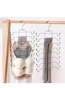 1 pieza Percha plegable multiusos de 4/8 niveles para ropa interior - Organizador de almacenamiento de camisetas que ahorra espacio, puede almacenar ropa, corbatas, etc. para el sistema de almacenamiento de ropa de invitados del spa, sistema de almacenamiento del spa, tienda de salón de belleza.