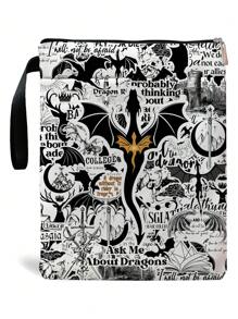 Romantischer Dark Academia Drachen-Themen Bucheinband, Fantasy Roman Leser Geschenk, Lesezeichen Geschenk, Buch Inspirations Geschenk, Taschenbuch Einband, Drachen-Themen Buch Geschenk, Schulanfang, Lernmaterialien - Verschiedenfarbig - Übersicht 1