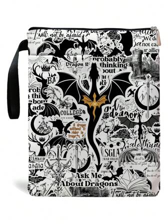 Romantic Dark Academy Dragon Book Cover, Fantasy Novel Reader Gift, Bookmark Gift, Book Inspiration Gift, Paperback Protector Book Cover Dragon Lover Book Gift, Back To School, School Supplies