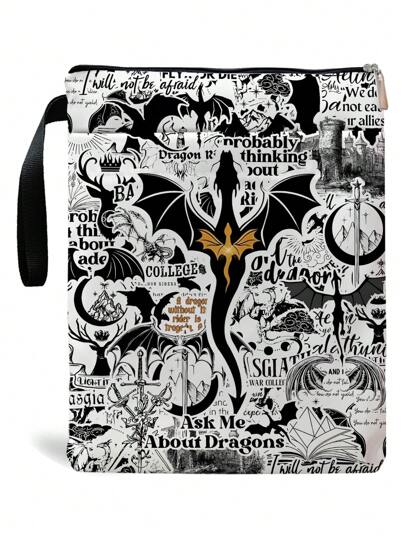 Portada de libro con diseño de dragón estilo Dark Academy romántico, regalo para lectores de novelas de fantasía, regalo de marcapáginas, regalo de inspiración para libros, protector de libro de tapa blanda para amantes de  dragones, de vuelta a la escuela, útiles escolares