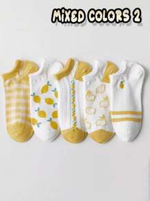 5/1 Pair Women Ultra Thin Invisible Low Cut Cute Short Socks, Suitable For Summer
