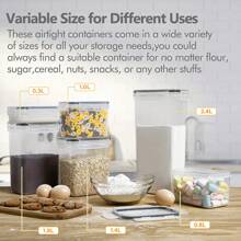 THELIFE 4/6/7/10/12/24 件密封食品储存容器：用于意大利面、干粮、面粉和糖的塑料罐 - 包括标签！