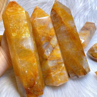 1pc Stunning Golden Healer Tower - Polishing Tower - Suitable For Candle Holder Decoration, Home Decoration, Crystal Collection - The Perfect Gift For Holiday Giving To Friends And Family