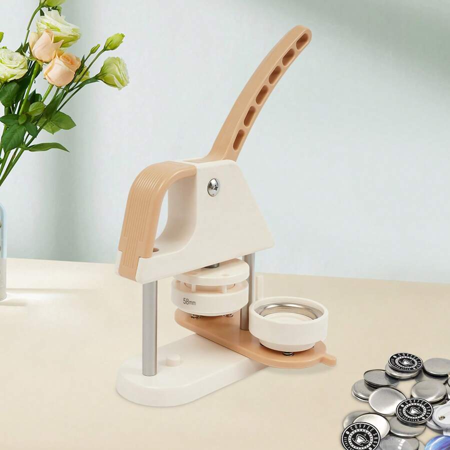kangten Button Maker Machine, Button Press Machine, Button Making Supplies Kit For DIY Button Badges - White - View 1