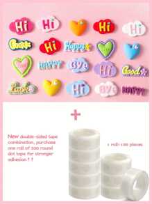 4/8/20PCS Cute 3D Cartoon Patch, Cream Glue Goo Ka Mobile Phone Case Diy Material Small Accessories, Comes With A Roll Of Dot Double-Sided Tape,Girls Handmade Set With Hairpin Pencil Case Girl Heart Stickers Stickers Decorative Small Patterns,School Supplies,Back To School - Random Pattern - View 6