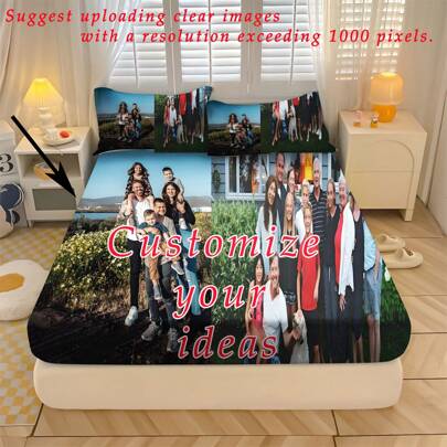 3PCS Customized Bed Sheet, Customized Starry Sky Series Bed Sheet, 100% Polyester Fabric, Comfortable And Breathable Customized Picture Bed Sheet, Suitable For Boys And Girls, Birthday Gift,Suggest Uploading Clear Images With A Resolution Exceeding 1000 Pixels.