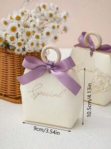 3 cajas de dulces de boda, cajas de regalo para recuerdos y obsequios de boda - Morado - Ver 2