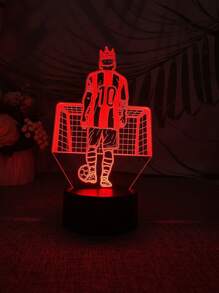 1pc 3D Colorful Creative Touch Soccer Player 10# Lamp, USB Port, Atmosphere Light, Home Decor, Holiday Gift For Soccer Fans