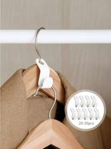 20-30pieces Of Mini Hangers Are Suitable For Wardrobe Connector Hooks, Stacked Plastic Wardrobe Coat Storage Racks, Thickened Plastic Connecting Buckle Hooks, Suitable For Various Types Of Hangers, Used For Wardrobe Organization, Connecting Hangers, Can Be Used In Stacks, Smooth Workmanship, New Material PP Material - Mini Hook - View 8