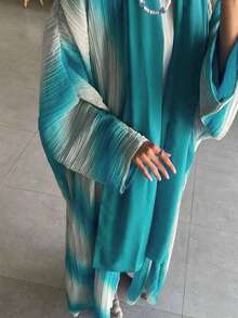 1 件扎染优雅休闲长袍，时尚长袍，适合日常穿着和聚会，朴素的长袍