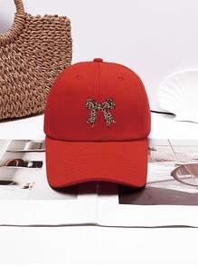 1顶女士时尚豹纹蝴蝶结装饰可调节棒球帽，休闲简约风格，适合日常和户外佩戴，经典复古柔软吸汗带，轻便防晒，是送给家人和朋友的完美礼物。 - 彩色 - 查看 7