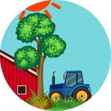 Round Party Panel With Elastic 1.50m Tractor