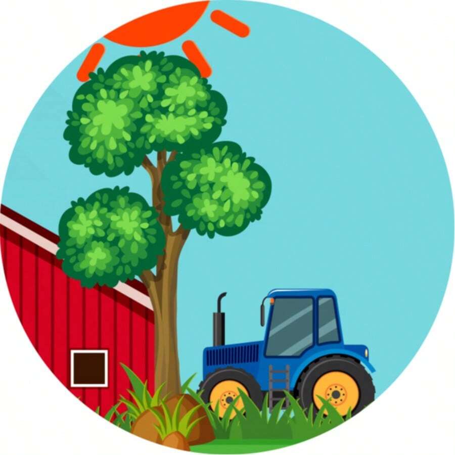 Round Party Panel With Elastic 1.50m Tractor