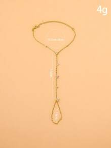 Bohemian Crystal Finger Ring Bracelet Hand Chain Harness Rhinestone Gold Hand Jewelry For Women Dainty Accessory