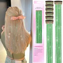 6 Stücke glänzende Haarmetall Band Clip Perücken Stück Glitzer Band Haar Party Fokus Delikates Auffälliges Geschenk Schönes Haaraccessoire Geschenk für Mädchen