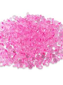 200pcs- Mini Acrylic Pacifiers For Baby Shower Game, 0.86 Inch Bulk Pacifiers For Gender Reveal Party Favors Table Decoration (Pink) - Pink - View 10