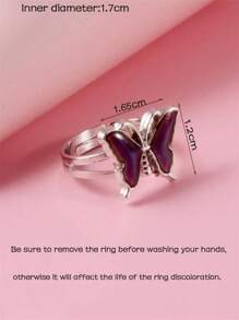 1pc Elegant Temperature-Sensitive Color Changing Ring, Changes Color Based On Temperature And Mood, Suitable For Women And Couples For Daily Wear