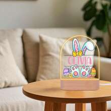 Personalized Easter Bunny Night Light - Custom Name LED Acrylic Rabbit Eggs Night Lamp, Perfect Gift For Easter, Unique Room Decor, Fun And Adorable Nightlight Gifts Birthday Graduation