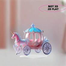 1 Stück 2D Kutsche Dekoration aus bemaltem Acrylglas Kunst Dekoschild, geeignet für Hochzeitsdekoration an Fenstern, Wänden, Veranda, Klassenzimmer, Zuhause, Räumen, Höfen und Gärten, als Geschenk für Familie und Freunde passend