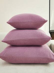 1 件装提花枕套沙发枕套家居装饰靠垫保护套 - 紫色 - 查看 6